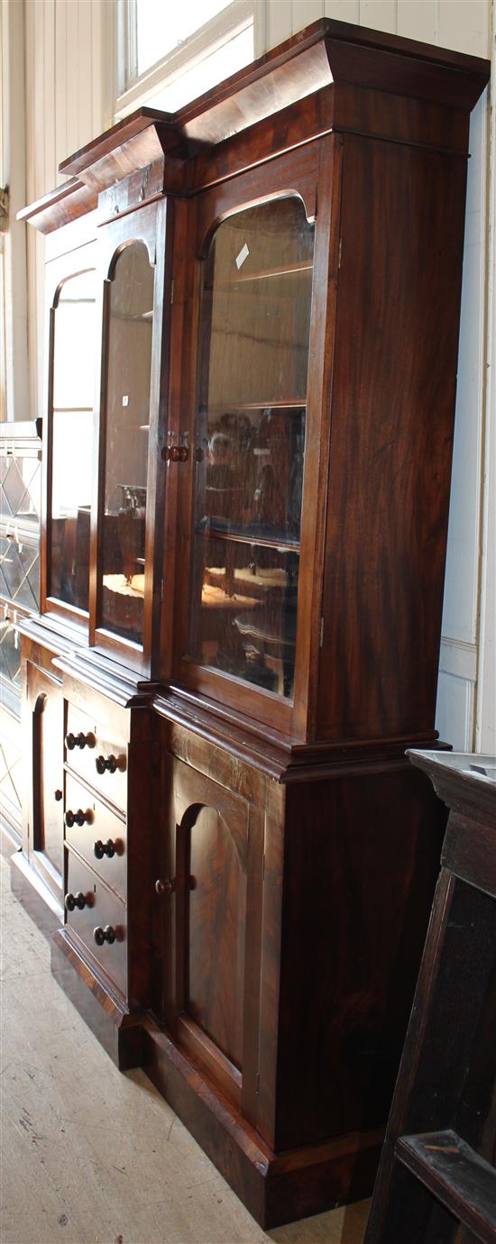 Victorian mahogany breakfront bookcase
